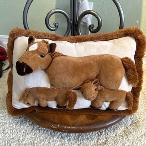 Rare JAAG Plush 3-D Horse Pillow 17 In X 11 In Kids Room Decor Cowboy,Rodeo